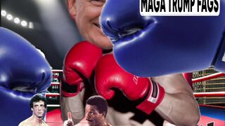 Stateless Warrior punching Donald Faghot Trump