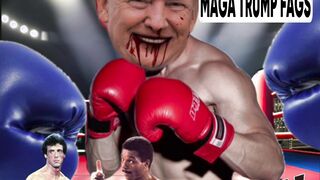 Stateless Warrior punching Donald Faghot Trump