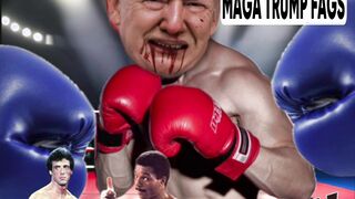 Stateless Warrior punching Donald Faghot Trump